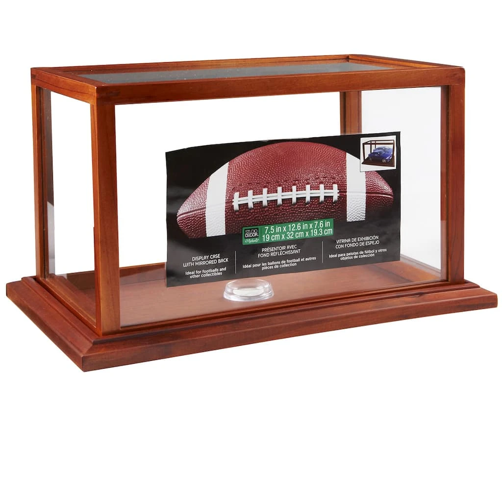 Flash Sale 😀 Brown Football Display Case With Mirrored Back by Studio Décor® by Studio Decor 🎁 1 Flash Sale 😀 Brown Football Display Case With Mirrored Back by Studio Décor® by Studio Decor 🎁