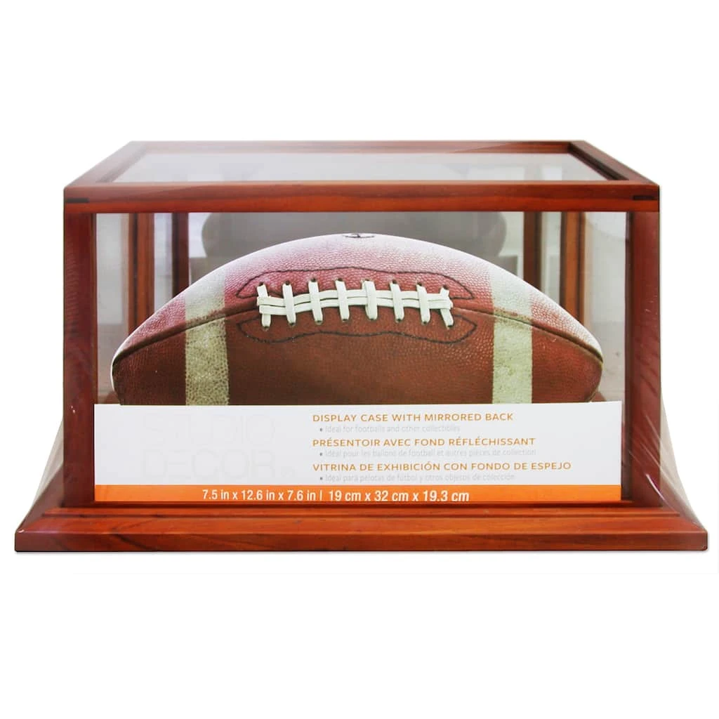 Flash Sale 😀 Brown Football Display Case With Mirrored Back by Studio Décor® by Studio Decor 🎁 2 Flash Sale 😀 Brown Football Display Case With Mirrored Back by Studio Décor® by Studio Decor 🎁 - Image 2