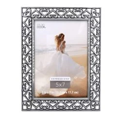 Hot Sale 🛒 Pewter Hearts Jeweled Frame, Expressions™ by Studio Décor® by Studio Decor 👏