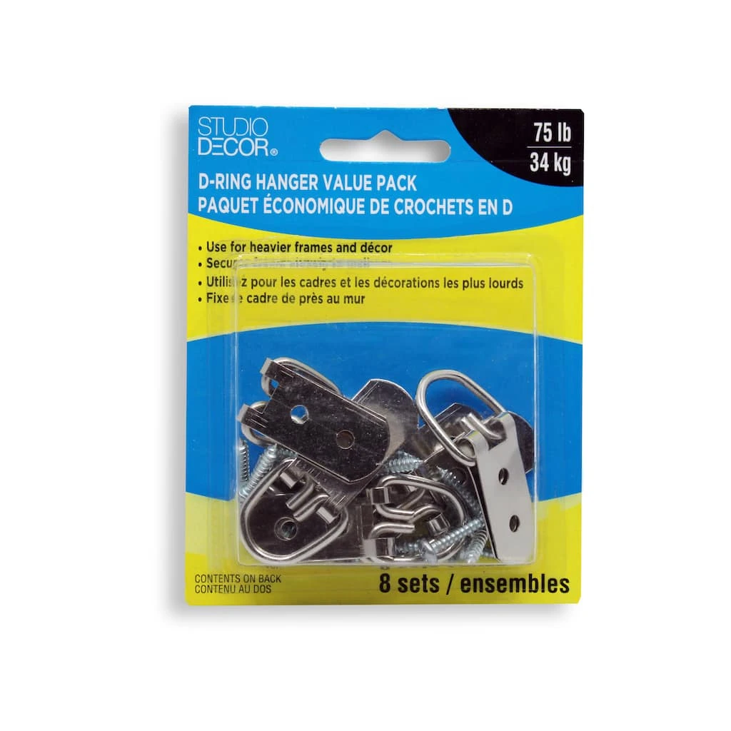 New ⌛ 12 Packs: 8 ct. (96 total) D-Ring Hangers by Studio Décor™ by Studio Decor ⌛ 1 New ⌛ 12 Packs: 8 ct. (96 total) D-Ring Hangers by Studio Décor™ by Studio Decor ⌛