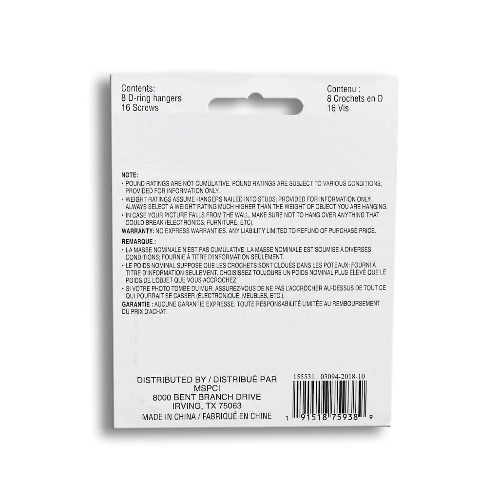 New ⌛ 12 Packs: 8 ct. (96 total) D-Ring Hangers by Studio Décor™ by Studio Decor ⌛ 3 New ⌛ 12 Packs: 8 ct. (96 total) D-Ring Hangers by Studio Décor™ by Studio Decor ⌛ - Image 3