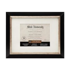 Budget 🔔 Black & Silver 8.5" x 11" Document Frame with Mat by Studio Décor® by Studio Decor ✨