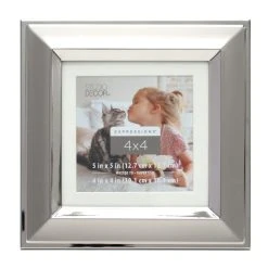 Best Pirce ⭐ Silver Two-Tone 4" x 4" Frame with Mat, Expressions™ by Studio Décor® by Studio Decor ✔️