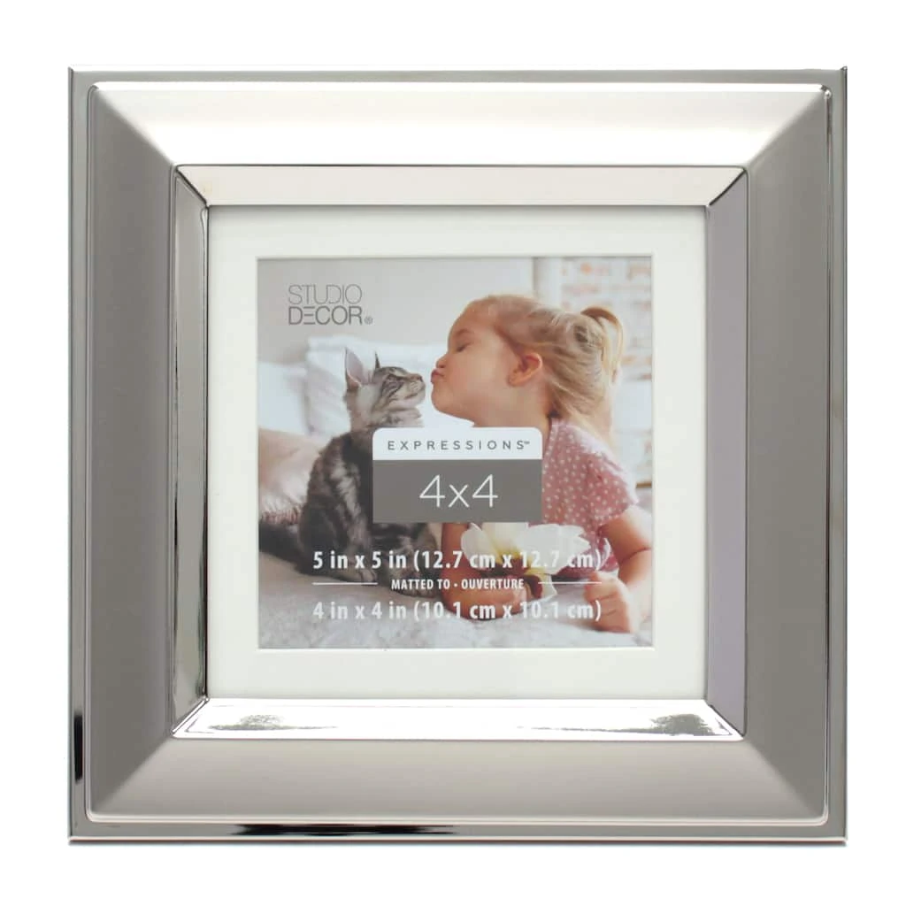 Best Pirce ⭐ Silver Two-Tone 4" x 4" Frame with Mat, Expressions™ by Studio Décor® by Studio Decor ✔️ 1 Best Pirce ⭐ Silver Two-Tone 4" x 4" Frame with Mat, Expressions™ by Studio Décor® by Studio Decor ✔️
