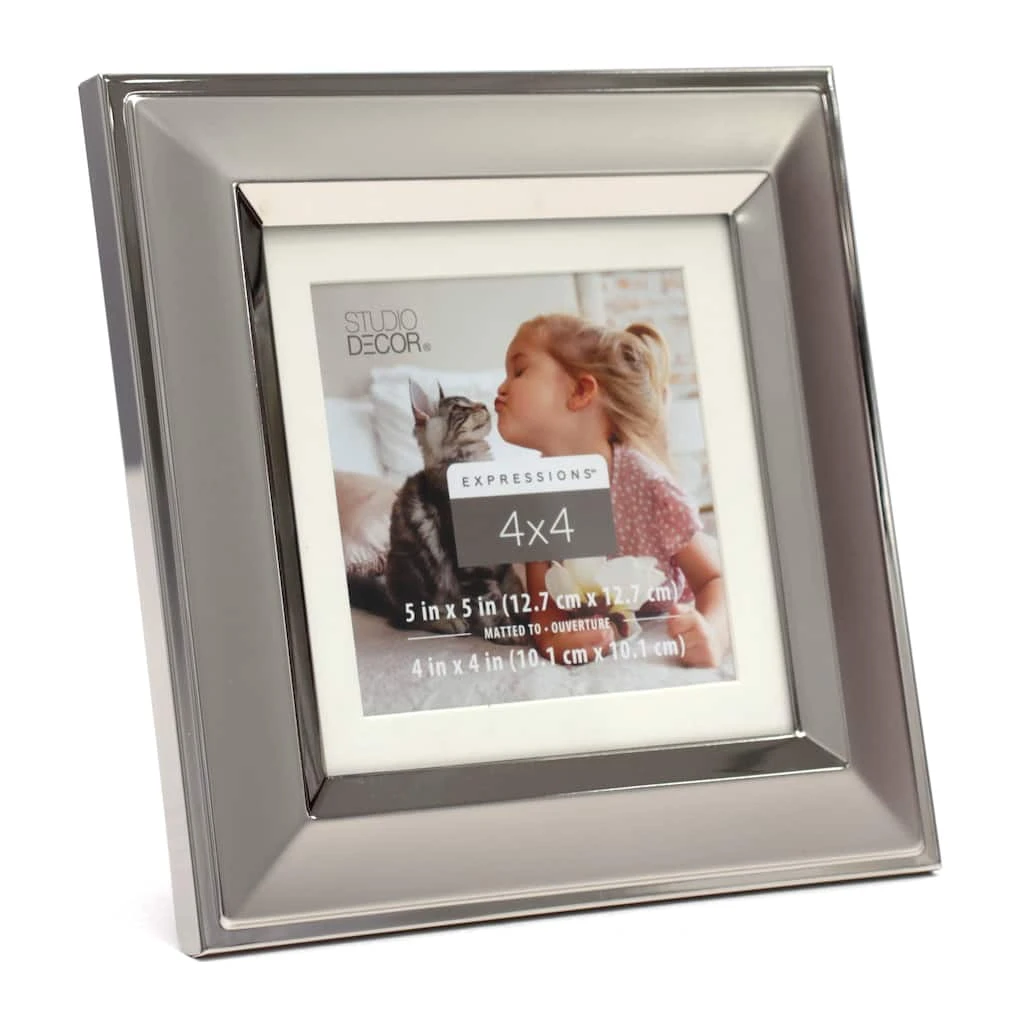 Best Pirce ⭐ Silver Two-Tone 4" x 4" Frame with Mat, Expressions™ by Studio Décor® by Studio Decor ✔️ 2 Best Pirce ⭐ Silver Two-Tone 4" x 4" Frame with Mat, Expressions™ by Studio Décor® by Studio Decor ✔️ - Image 2