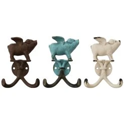 New 💯 Assorted Pewter Flying Pig Wall Hook by Studio Décor® by Studio Decor 🌟
