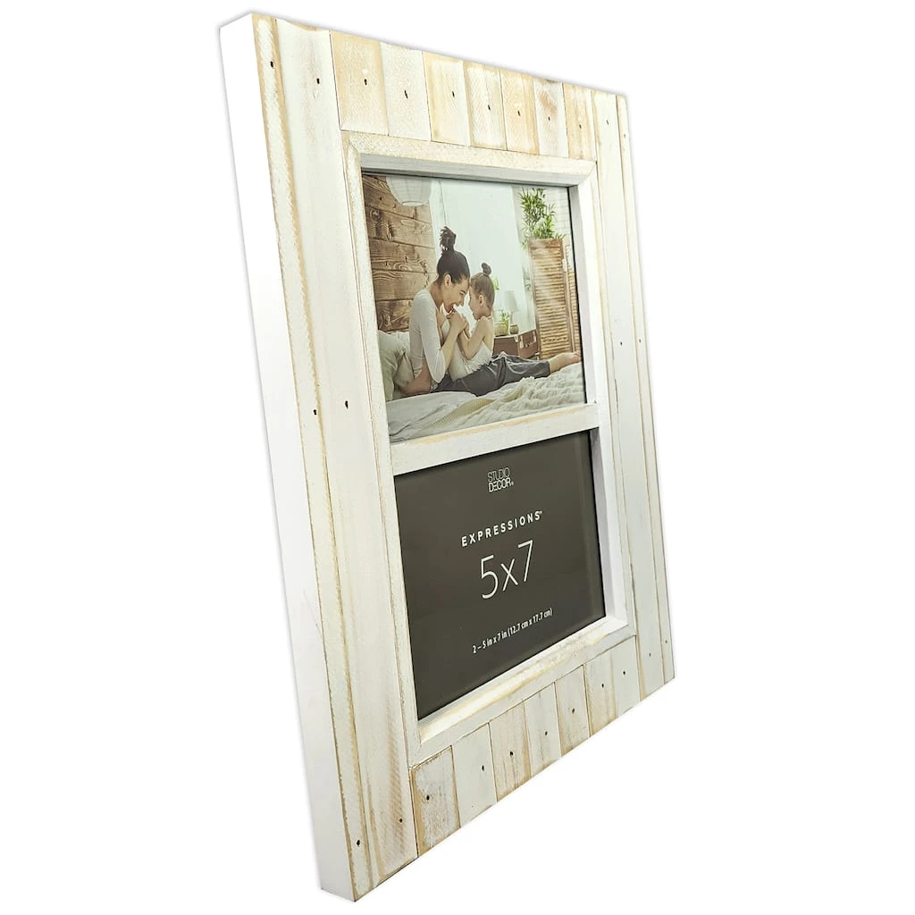 Wholesale π₯° 2 Opening White Salvage Chic 5" x 7" Frame, Expressions™ by Studio Décor® by Studio Decor π 2 Wholesale π₯° 2 Opening White Salvage Chic 5" x 7" Frame, Expressions™ by Studio Décor® by Studio Decor π - Image 2