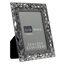 Budget 👍 24 Pack: Pewter Leaves 2.5" x 3.5" Mini Frame by Studio Décor® by Studio Decor ✔️