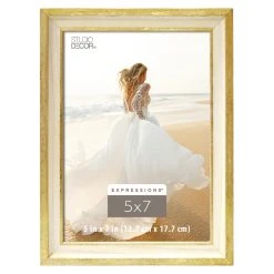 New ❤️ 12 Pack: Cream & Gold Leaf 5" x 7" Frame, Expressions™ by Studio Décor® by Studio Decor ✨