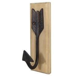 Discount ⌛ Wood Plaque With Pewter Arrow Hook, Farmington by Studio Décor® by Studio Decor ⌛