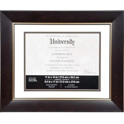 Buy ⭐ Brown & Gold 8.5" x 11" Document Frame with Mat by Studio Décor® by Studio Decor 😍