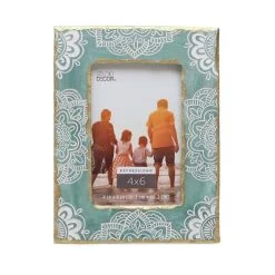 New 🥰 Turquoise, White & Gold 4" x 6" Frame, Expressions™ by Studio Décor® by Studio Decor ⌛