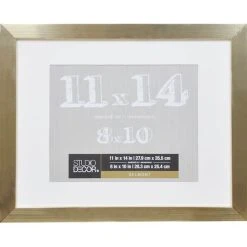 New ✨ Gold Metallic Belmont Frame with Mat by Studio Décor® by Studio Decor ⌛ -Studio Decor Shop 10574043 1 1