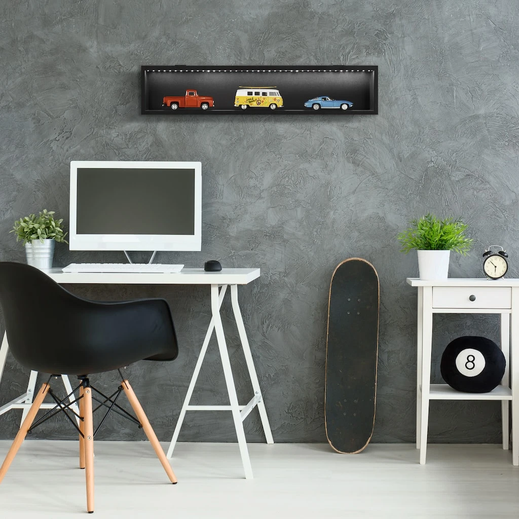 Cheapest π― 6 Pack: Black Front Loading 28" x 5.8" LED Display Case with Glass Frame by Studio Décor® by Studio Decor π€© 2 Cheapest π― 6 Pack: Black Front Loading 28" x 5.8" LED Display Case with Glass Frame by Studio Décor® by Studio Decor π€© - Image 2