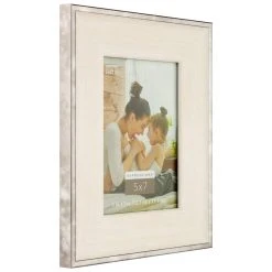 Best deal 💯 White with Silver Edges 5" x 7" Frame, Expressions™ by Studio Décor® by Studio Decor ❤️ -Studio Decor Shop 10625246 3