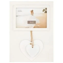 Buy 🛒 White Dangle Hearts 4" x 6" Frame, Expressions™ by Studio Décor® by Studio Decor 👍
