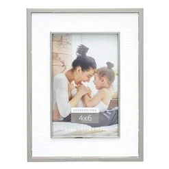 Best deal 🧨 Silver with White Fabric 4" x 6" Frame, Expressions™ by Studio Décor® by Studio Decor 🛒
