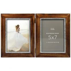 Discount ✔️ 12 Pack: 2 Opening Walnut & Silver 5" x 7" Hinged Frame, Expressions™ by Studio Décor® by Studio Decor ⭐