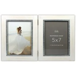 Discount 🛒 12 Pack: 2 Opening White & Silver 5" x 7" Hinged Frame, Expressions™ by Studio Décor® by Studio Decor 🧨