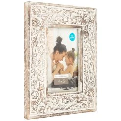 Brand new ❤️ Brown & White Floral 4" x 6" Frame, Expressions™ by Studio Décor® by Studio Decor 🎉 -Studio Decor Shop 10626022 5