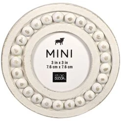 Best Sale 🛒 24 Pack: White Beaded Round 3" x 3" Mini Frame by Studio Décor® by Studio Decor ✔️