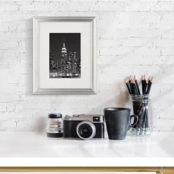 Best Pirce 🌟 Silver Narrow 5" x 7" with Mat Frame, Aspect by Studio Décor® by Studio Decor 🤩 -Studio Decor Shop 10639141 5