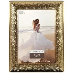 Discount 🔔 Gold Hammered Metal 5" x 7" Frame, Expressions™ by Studio Décor® by Studio Decor 🌟