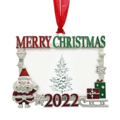 Deals 🧨 Merry ❄ Christmas 2022 Rectangle Ornament Frame by Studio Décor® by Studio Decor ✔️