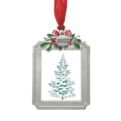 Buy 🔔 Silver & Red Bow 2022 Rectangle Ornament Frame by Studio Décor® by Studio Decor 💯