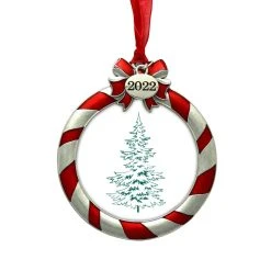 Wholesale 💯 Striped 2022 Round Bow Ornament Frame by Studio Décor® by Studio Decor 😍