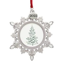 Hot Sale ⌛ Silver 2022 Jeweled Snowflake Round Ornament Frame by Studio Décor® by Studio Decor 🥰