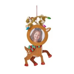 Buy 🎉 Reindeer 2.5" x 2.5" Felt Ornament Frame, Christmas by Studio Décor® by Studio Decor ✔️