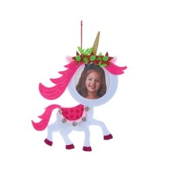 Hot Sale 👏 Felt Unicorn 2.5" x 2.5" Ornament Frame, Christmas by Studio Décor® by Studio Decor 😀