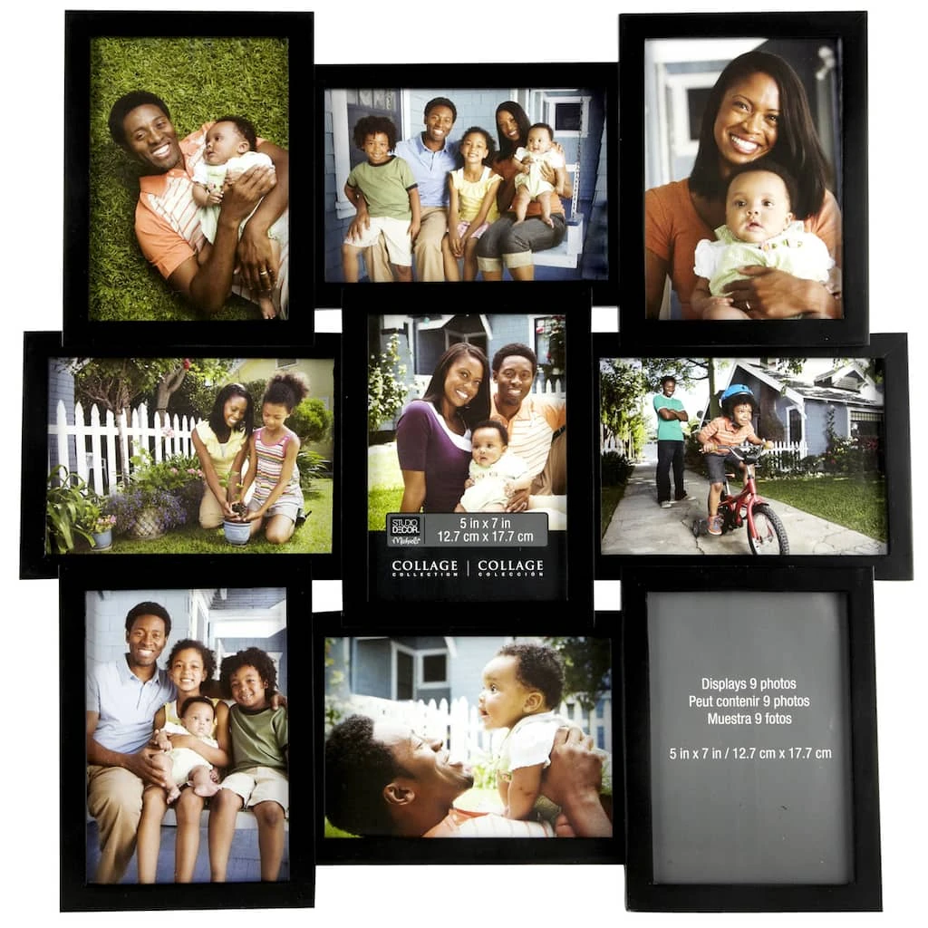 Buy 👍 8 Pack: 9 Opening Black Dimensional 5" x 7" Collage Frame by Studio Décor® by Studio Decor 😀 1 Buy 👍 8 Pack: 9 Opening Black Dimensional 5" x 7" Collage Frame by Studio Décor® by Studio Decor 😀