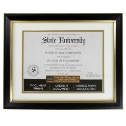 Discount ✨ 8 Pack: Black & Gold Document Frame, 11" x 14" With 8.5" x 11" Double Mat by Studio Décor® by Studio Decor 🎁